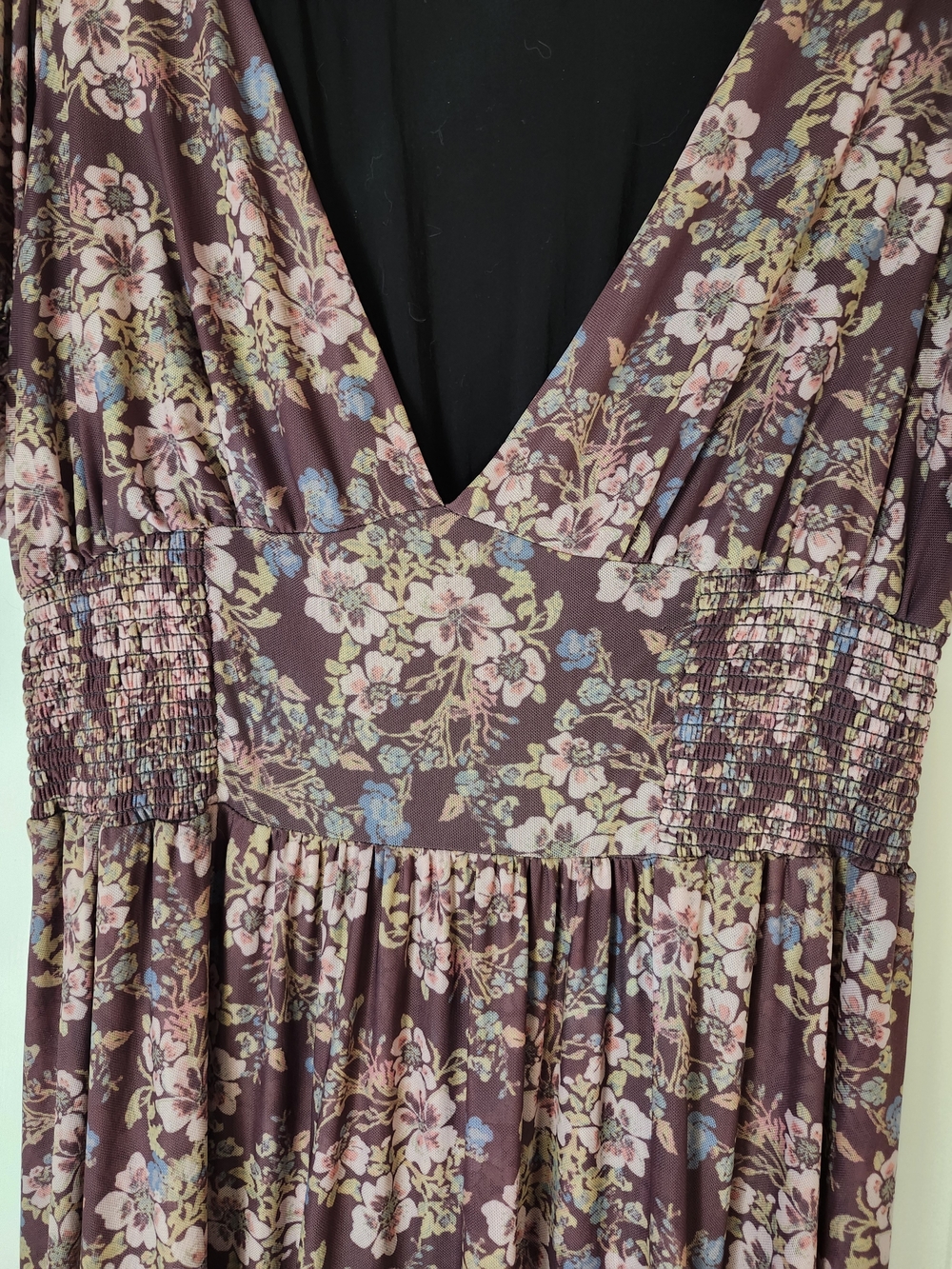 Free People Plum Floral V-Neck Maxi Dress - Picture 2 of 8